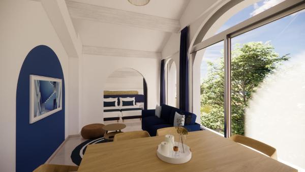 Auf dem Foto ist das Objekt zzold Villa Onyra - Suite Santorin in der Stadt Les Lecques zu sehen.