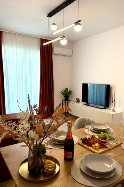 写真にはVăleni市にあるExigent Chic Apartmentsが写っています。