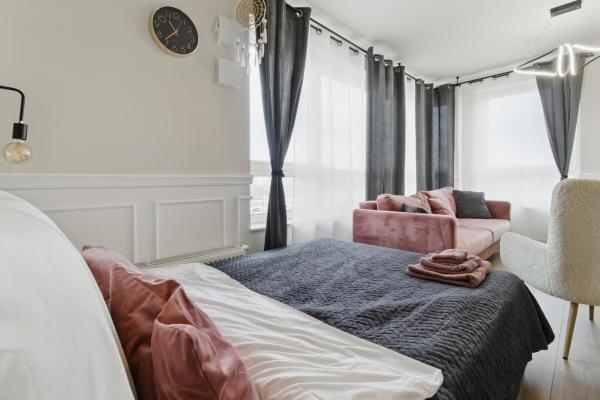 A la foto es mostra l'objecte Stylowy apartament z balkonem i panoramą miasta situat a la ciutat de Siedlce.