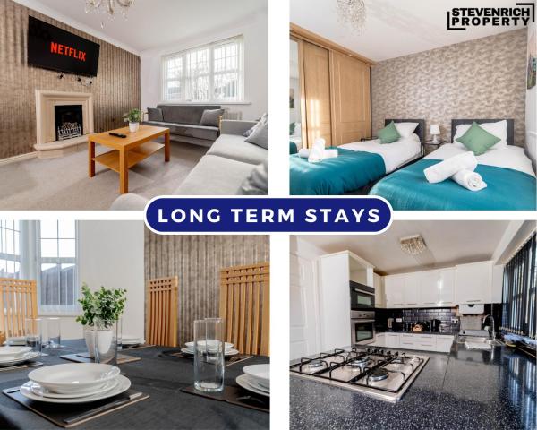 A la foto es mostra l'objecte Long Stay Wolverhampton Large 5-Bed Sleeps 9 WiFi situat a la ciutat de Four Ashes.