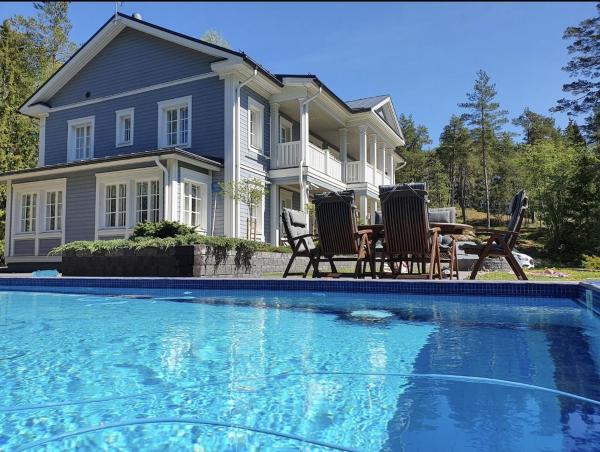 På billedet ses objektet Villa Aurora, big House with warmed outside pool and jacuzzi beliggende i byen Masku.