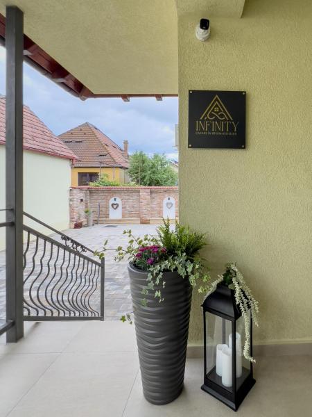 A la foto es mostra l'objecte Infinity situat a la ciutat de Sibiu.