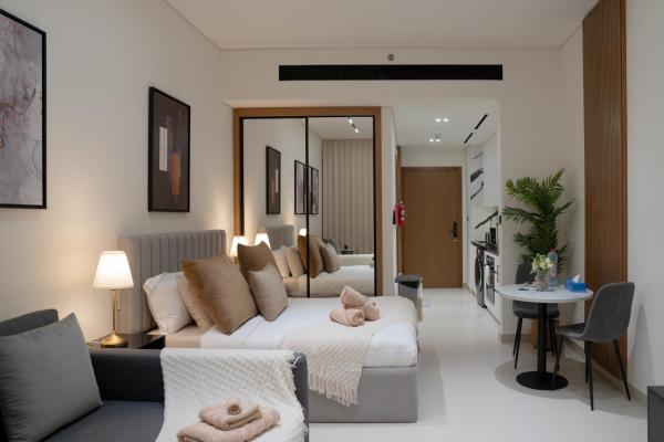 A la foto es mostra l'objecte Lux Business Bay Studio with Jacuzzi & Canal View situat a la ciutat de Dubai.