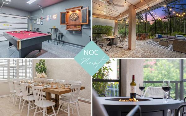 Na zdjęciu widoczny jest obiekt Noc Nest Family Retreat - Game Room & Cozy Lanai położony w mieście Nocatee.