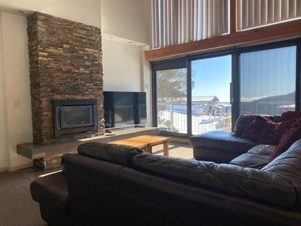 The photo shows the Snowland Apartment 1 located in the city of Falls Creek.