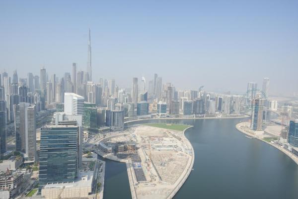 På billedet ses objektet Yogi - 2BR Churchill - Floor 52 & Burj View beliggende i byen Dubai.