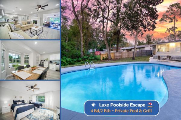På billedet ses objektet Summer Spot! Luxe Poolside Escape in Julington Creek beliggende i byen Loretto.