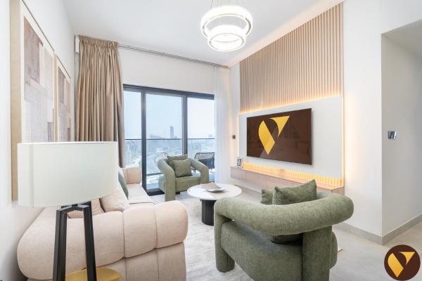 A la foto es mostra l'objecte Vogue Spacious Brand new Three Bedroom Located Binghatti Creek, Smart Home with Creek Harbour View & Big Balcony situat a la ciutat de Dubai.