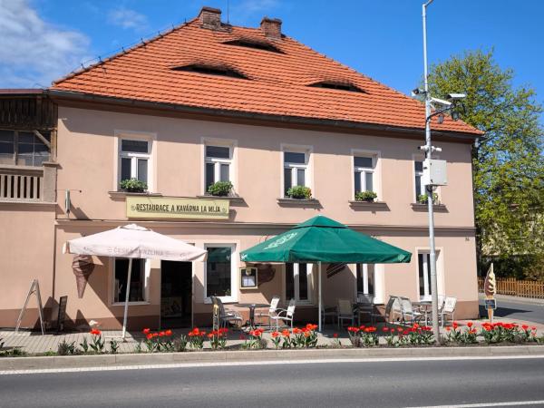 Op de foto is het object Penzion LaMija Jesenice u Rakovníka te zien, gelegen in de stad Rakovník.