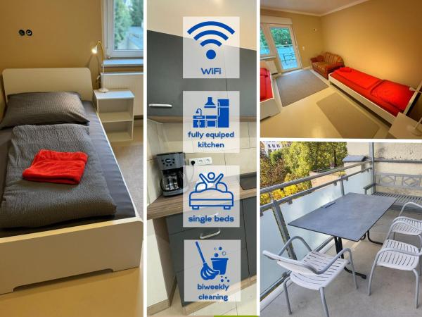 Na fotografii je vidět objekt 3Raumwohnung mit Balkon in Leipzig Nord BMW, Amazon, Messe & Porsche nacházející se ve městě Taucha.