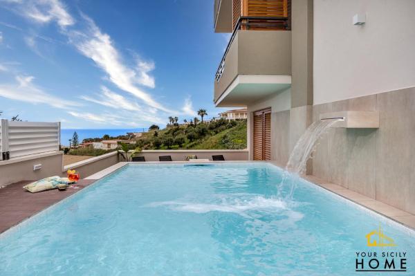 Appartamenti In Villa Ionio Vista Mare Con Piscina Riscaldata E Campo Da Bocce - Alcamo