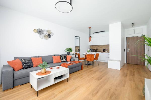 A la foto es mostra l'objecte Orange Dream - przytulny apartament nad morzem - z balkonem situat a la ciutat de Skalno.