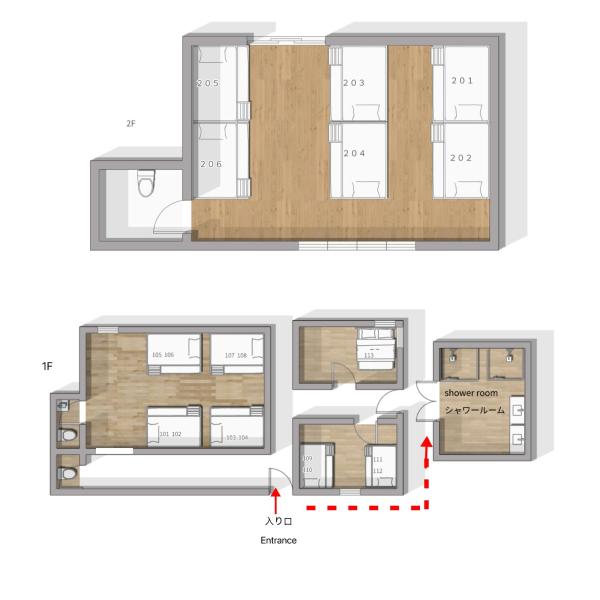 På billedet ses objektet ラッコ ゲストハウス 海獭青旅 Sea Otter Guest House beliggende i byen Shimoda.