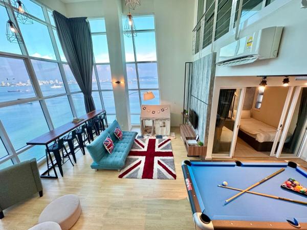 Maritime Suite #Full Seaview with sunrise #Pool Table #Water filter machine #Georgetown #6pax duplex unit #Private host, Jelutong