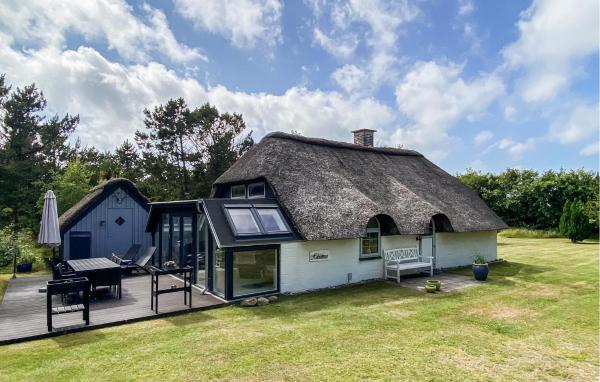 Na fotografii je vidět objekt Hobbit Huset nacházející se ve městě Ringkobing.