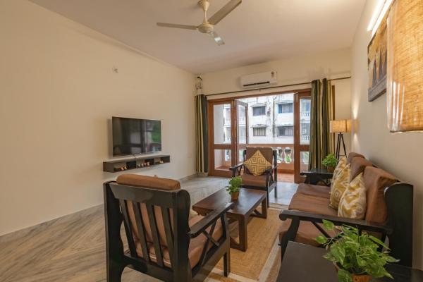 På bildet vises objektet Spacious 2BHK 5 Min Walk To Zalor Beach som ligger i byen Varca.