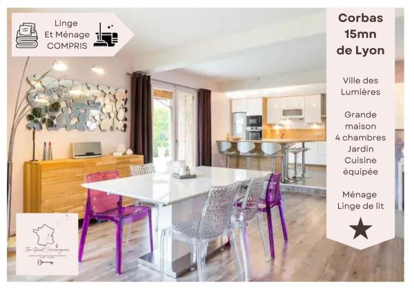 På bildet vises objektet Maison à 15mn de Lyon centre et 20mn de Groupama stadium som ligger i byen Corbas.