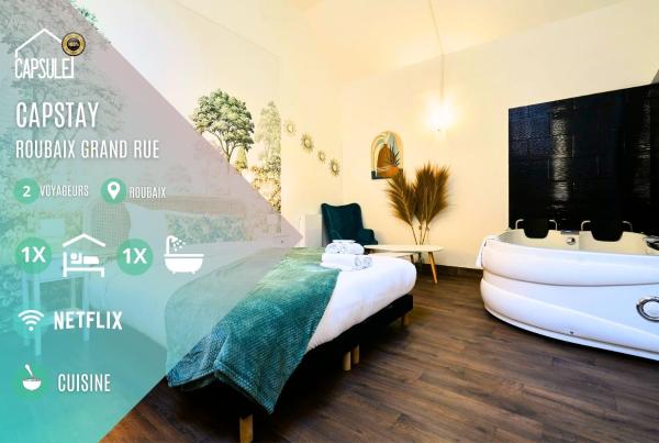 Nella foto è visibile l'oggetto Capstay Roubaix I Grande Rue - Jacuzzi - Netflix situato nella città di Wattrelos.