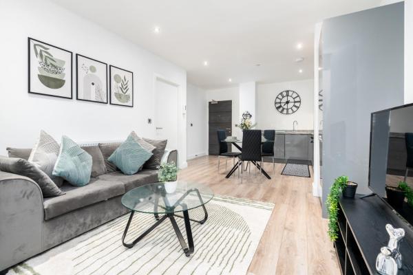 A la foto es mostra l'objecte Luxury Sage Green 1-Bed Apartment - Solihull - 10 Min to NEC & BHX situat a la ciutat de Olton.