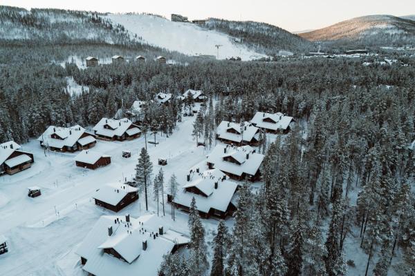 A la foto es mostra l'objecte Auroralevi Suites Sointuilevi, Log Cabin, Central, Sauna, 2 ski passes included situat a la ciutat de Levi.