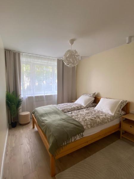 A la foto es mostra l'objecte Peaceful summer flat in Pärnu parking situat a la ciutat de Pärnu.