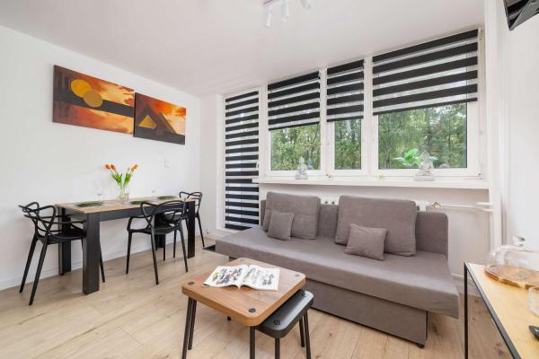 写真にはZałęże市にあるPiastów Comfy Apartment with Balcony & Home office in Katowice by Noclegi Rentersが写っています。