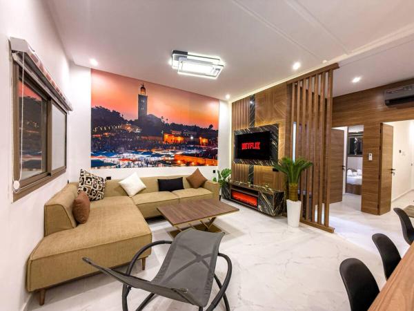 Na fotografii je vidět objekt Séjour chic en ville Jacuzzi privé et Wi-Fi gratuit nacházející se ve městě Marakéš.