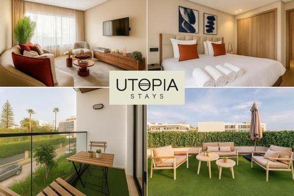 Utopia Stays - Appartement Chic & Moderne Face Mer, Casablanca