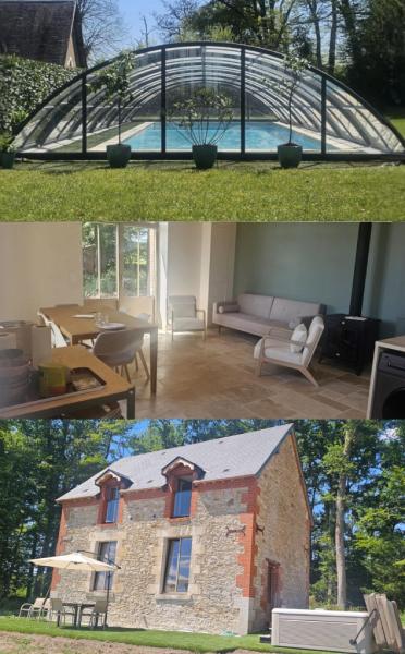 A la foto es mostra l'objecte Maison avec spa privatif, piscine, poele à bois Domaine de la Moyendrie situat a la ciutat de Ouchamps.