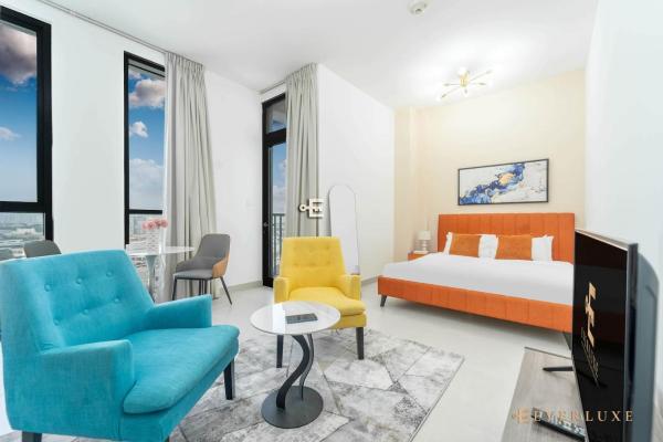 A la foto es mostra l'objecte Perfect Midtown Studio Bright & Stylish situat a la ciutat de Dubai.