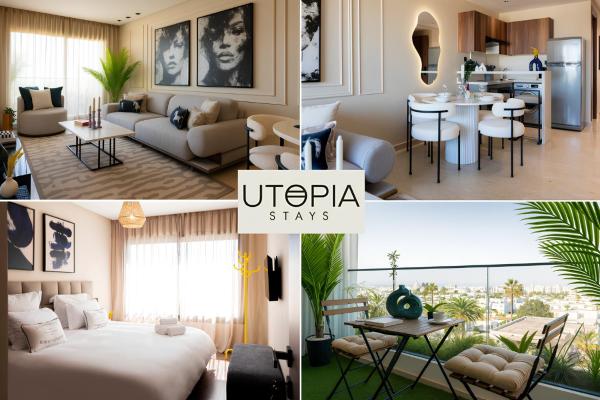 Utopia Stays - Terrasse avec Vue sur la Riviera, Casablanca