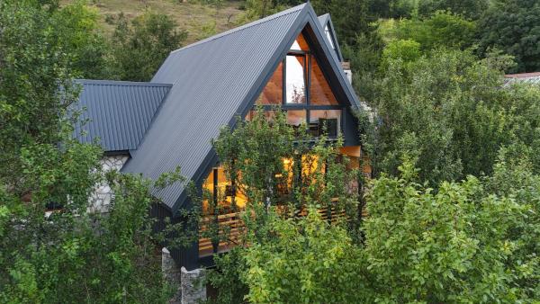 The photo shows the Fern Farm A-Frame Villa located in the city of Mojkovac.