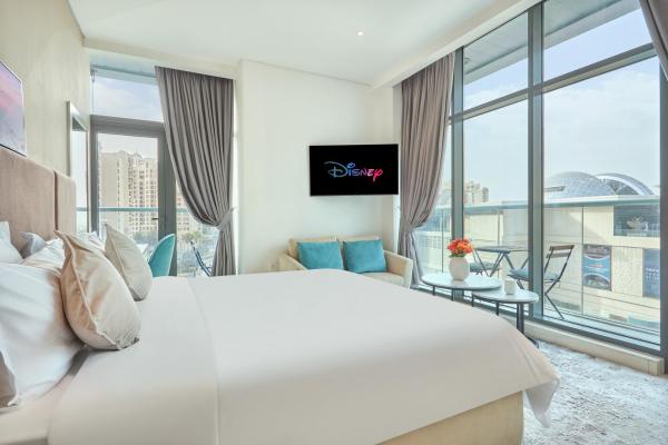 A la foto es mostra l'objecte Beachfront Bliss, Seven Palm Studio Apartment situat a la ciutat de Dubai.