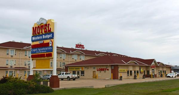 På billedet ses objektet Western Budget Motel Ponoka beliggende i byen Ponoka.