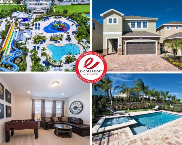 Elegant Home Near Disney With Private Pool And Waterpark & Resort Access At Encore Resorts Reunion - 7393Mr, Kissimmee