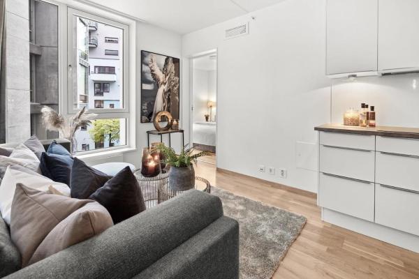 A la foto es mostra l'objecte Tjuvholmen promenade - marina apartment situat a la ciutat de Oslo.