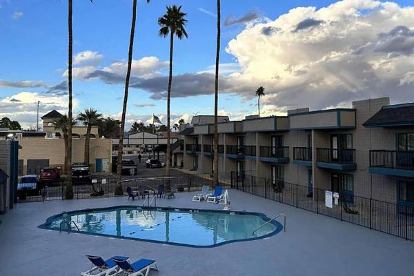The photo shows the Super 8 by Wyndham Mesa Downtown Near Convention Center located in the city of Mesa.
