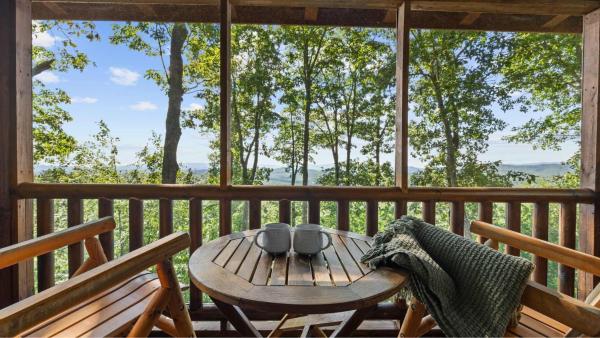 A la foto es mostra l'objecte MTN Views Hot Tub Fire Pit Pool Table Games situat a la ciutat de Morganton.