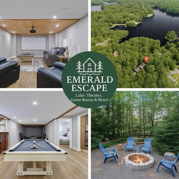 På billedet ses objektet Emerald Escape Lake, Theater, Game Room & More! beliggende i byen Emerald Lakes.