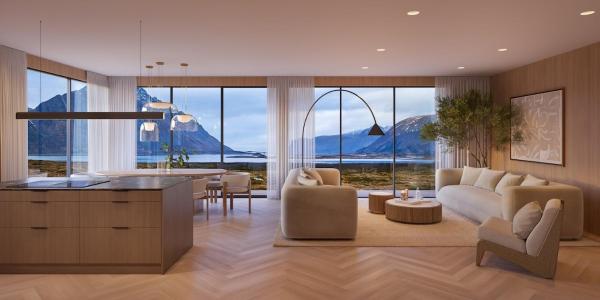 A la foto es mostra l'objecte New designer cabin in Lofoten situat a la ciutat de Storøya.