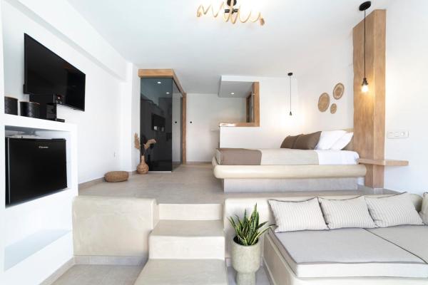 Op de foto is het object Vinedo Luxury Escape Apartments te zien, gelegen in de stad Kithnos.