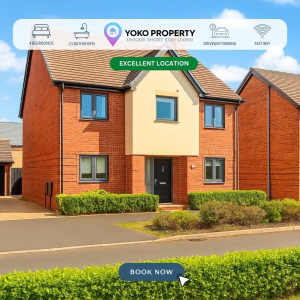 A la foto es mostra l'objecte Detached 4 Bedroom 2 Bathroom House - Driveway Parking, Fast WiFi and Smart TV by Yoko Property situat a la ciutat de Calverton.
