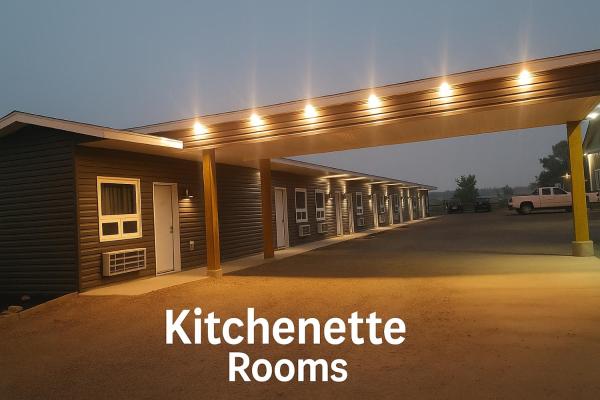 Na fotografii je vidět objekt Centennial Motel nacházející se ve městě Kindersley.