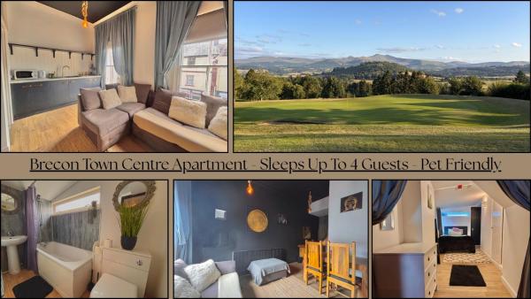 På billedet ses objektet Brecon Town Centre Apartment - Sleeps up to 4 Guests beliggende i byen Brecon.