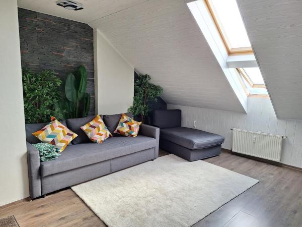 A la foto es mostra l'objecte Nice and cozy loft apartment situat a la ciutat de Riga.