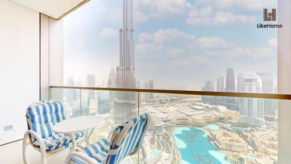 På billedet ses objektet Direct Burj Khalifa & Fountain Views from Balcony ,Next to Dubai Mall Luxury 2 Bedroom - Like Home beliggende i byen Dubai.