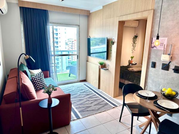 A la foto es mostra l'objecte Flat Vista Mar Miolo Praia Canto Piscina Cama Queen Ar situat a la ciutat de Vitória.