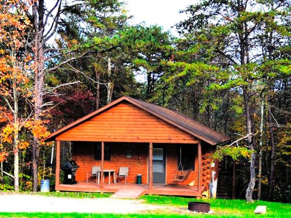 Na fotografii je vidět objekt Cozy Log Cabin near Hocking Hills State Park, Ohio nacházející se ve městě Cedar Grove.