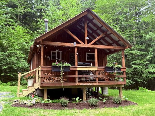 På billedet ses objektet Cozy Mountain Cabin in Sunderland, VT beliggende i byen Shaftsbury.