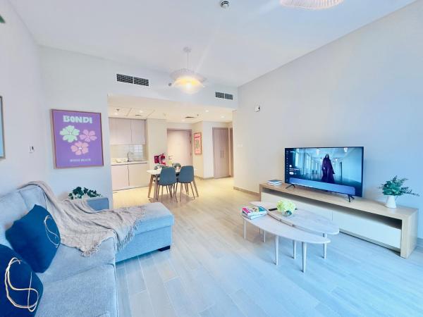 Chic & Cheerful 1BR with Sofa Bed in Waters Edge的照片9